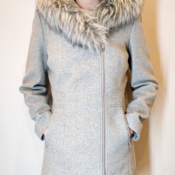 Ever New Petite Hoodie Fall Coat | Gray | Petite - Picture 2 of 8